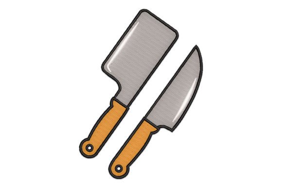 Cooking Knives Embroidery Design