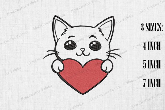 Cute Manx Cat with Heart Valentine’s Day