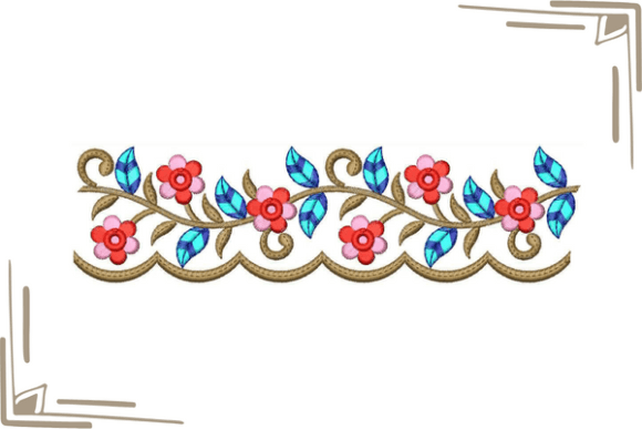 Flower and Leaf Border