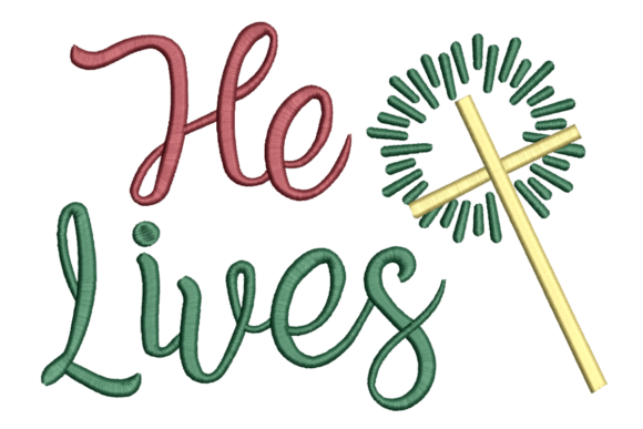 He Lives: A Thoughtful Embroidery Design for Faith-Based Products