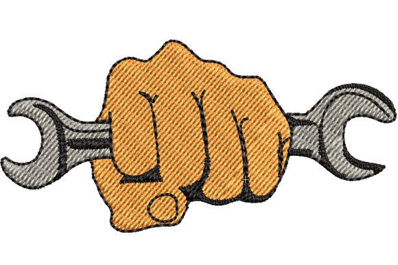 Mechanic’s Fist Clenched a Wrench