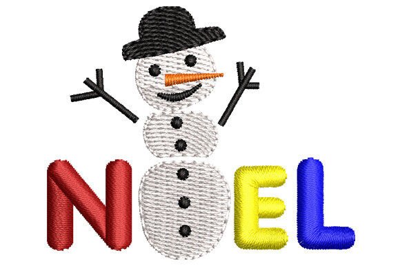 Noel Snowman Embroidery Design