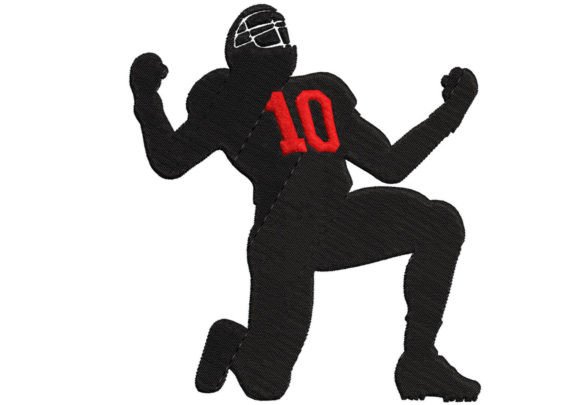 Rugby Player Winning Embroidery Design