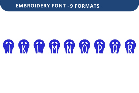 Skulls and Kitties Font: Lowercase J to R